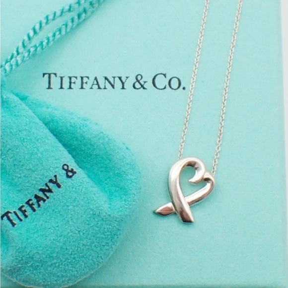 Tiffany & Co. Loving Heart Necklace Paloma Picasso Ag 925 Silver 16” - Picture 9 of 9